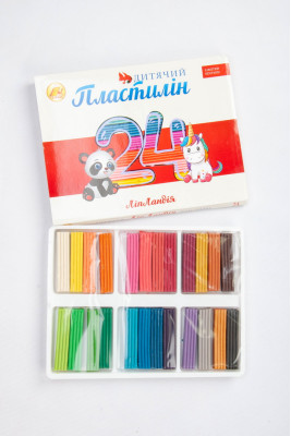 Пластилін 24 кольори, 370 г, Тетрада